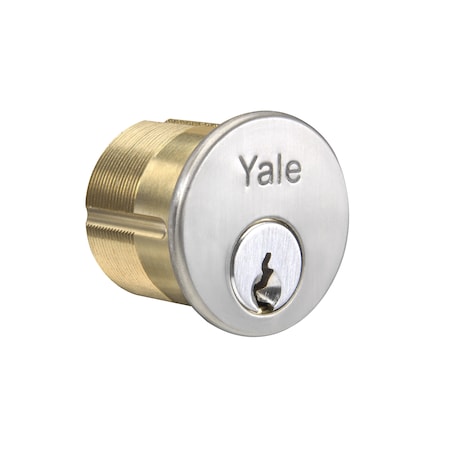 Yale Commercial 1-1/8" 6 Pin Mortise Cylinder with GC Keyway US26D (626) Satin Chrome Finish 2153GC626